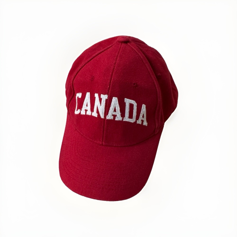 Vintage Pacific Ports Red Canada Spell Out Embroidered Hat